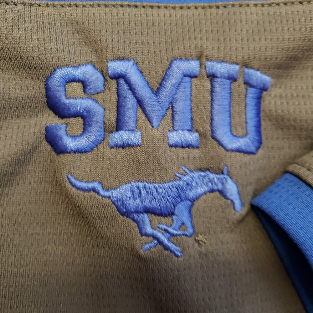 NCAA SMU Mustangs Mens Size Small Charge Short Sleeve Golf Polo Carbon Royal - Picture 3 of 5